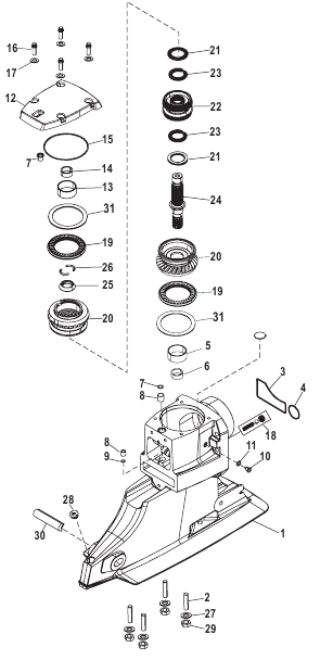 Driveshaft Housing and drive gears bravo